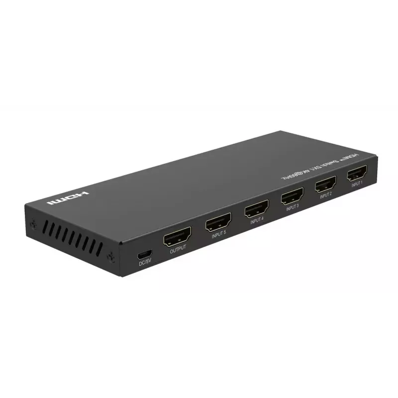 HDMI jungiklis MicroConnect MC-HDMISWITCH0501-4K 4K 60Hz metalinis juodas