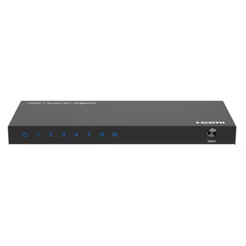 HDMI jungiklis MicroConnect MC-HDMISWITCH0501-4K 4K 60Hz metalinis juodas