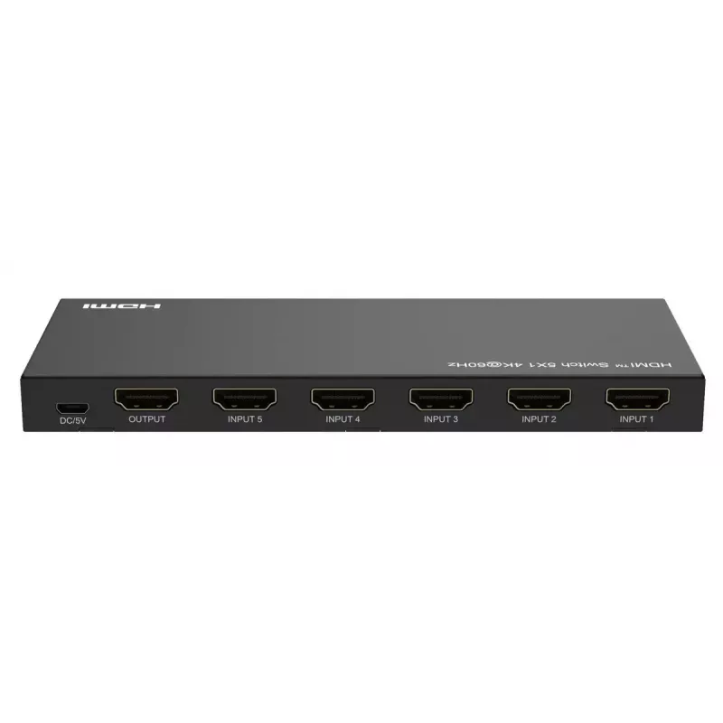 HDMI jungiklis MicroConnect MC-HDMISWITCH0501-4K 4K 60Hz metalinis juodas