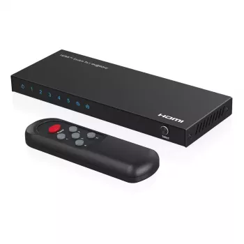 HDMI jungiklis MicroConnect MC-HDMISWITCH0501-4K 4K 60Hz metalinis juodas