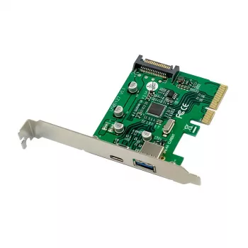 MicroConnect MC-PCIE-ASM1142-CA vidinė PCIe USB 3.2 Gen 1 plokštė su USB-A ir USB-C prievadais