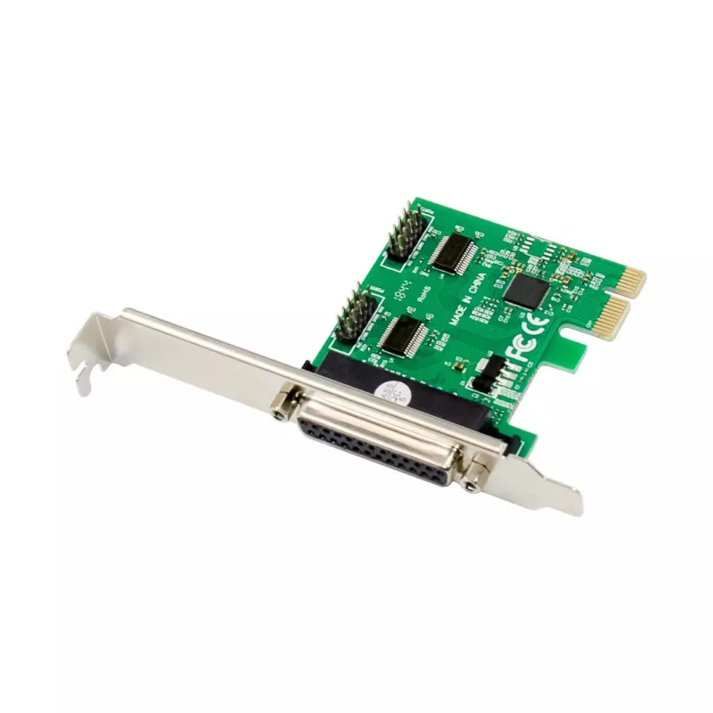 MicroConnect MC-PCIE-MCS1P2S vidinė PCIe sąsajos plokštė su vienu lygiagrečiu (DB25) ir dviem nuosekliais (DB9) prievadais