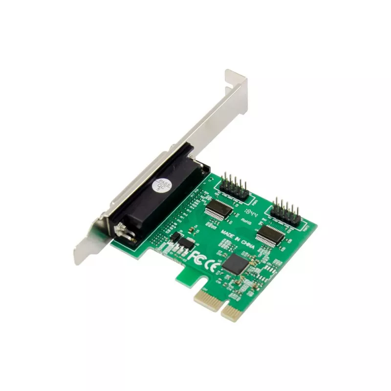 MicroConnect MC-PCIE-MCS1P2S vidinė PCIe sąsajos plokštė su vienu lygiagrečiu (DB25) ir dviem nuosekliais (DB9) prievadais