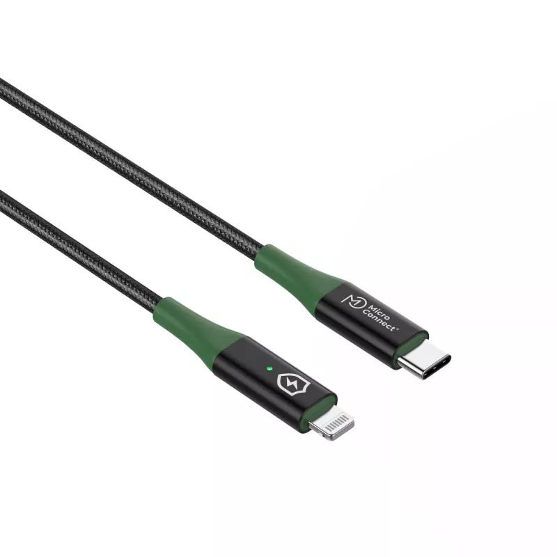Microconnect MC-SMART USB C-L-1 Lightning laidas 1 m, juoda/žalia