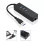 MicroConnect MC-USB3.0HUBWETH nešiojamojo kompiuterio dokas / prievadų išplėtimas USB 3.2 Gen 1 (3.1 Gen 1) Type-A juodas