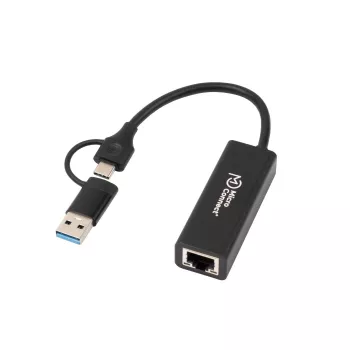 MicroConnect MC-USBACNET1G USB-C į RJ-45 adapteris 0,2 m juodas