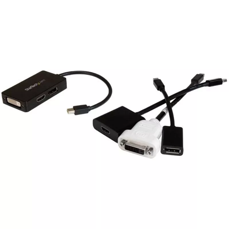 StarTech.com kelioninis A/V adapteris: 3-in-1 Mini DisplayPort į DisplayPort, DVI arba HDMI keitiklis
