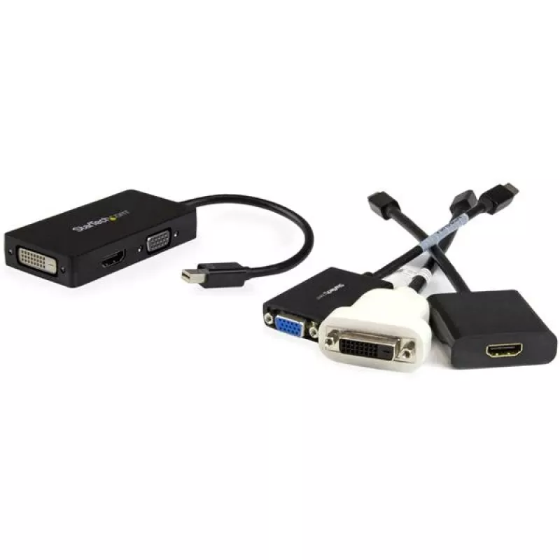 StarTech.com kelioninis garso/vaizdo adapteris: 3-in-1 Mini DisplayPort į VGA, DVI arba HDMI keitiklis