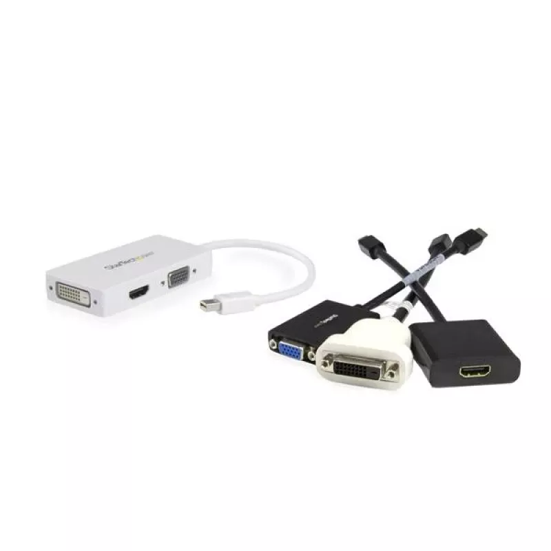 StarTech.com kelioninis A/V adapteris: 3-in-1 Mini DisplayPort į VGA, DVI arba HDMI keitiklis – baltas