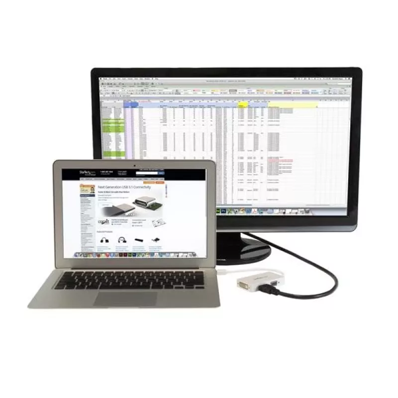 StarTech.com kelioninis A/V adapteris: 3-in-1 Mini DisplayPort į VGA, DVI arba HDMI keitiklis – baltas