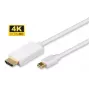 Microconnect MDPHDMI1-4K vaizdo kabelio adapteris 1 m Mini DisplayPort → HDMI A tipo (standartinis) baltas