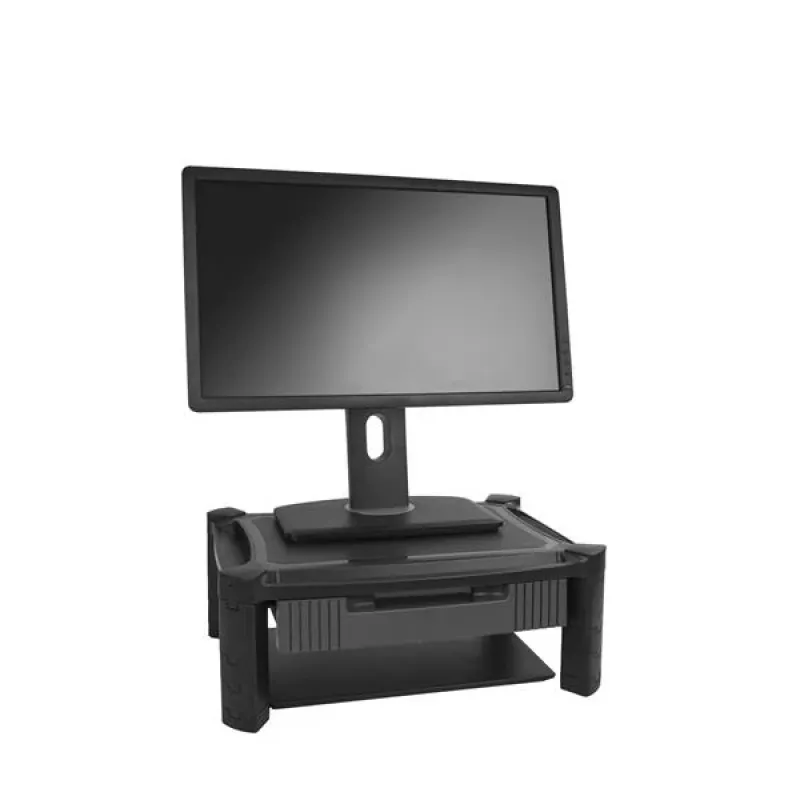 StarTech.com MONSTADJD – Reguliuojamo aukščio monitoriaus stovas su stalčiumi, laisvai pastatomas, 10 kg, 33–81,3 cm, juodas