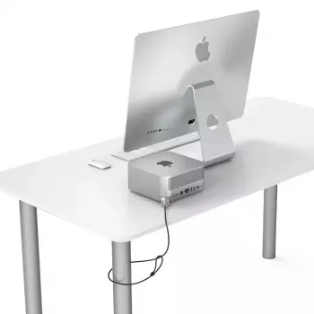 Compulocks Mac Studio Ledge Lock Adapter rakinamas kabelio spynos adapteris sidabrinis