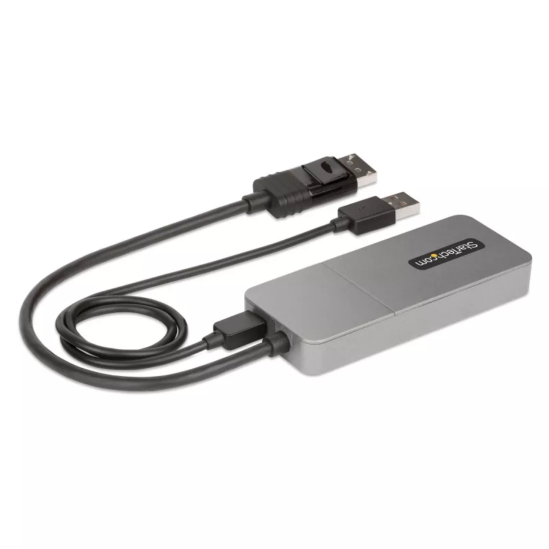 StarTech.com 3 prievadų MST šakotuvas – DisplayPort į 3x HDMI, trys 4K 60Hz monitoriai, DP 1.4 kelių monitorių vaizdo adapteris, 30 cm įmontuotas kabelis, maitinamas per USB, tik Windows