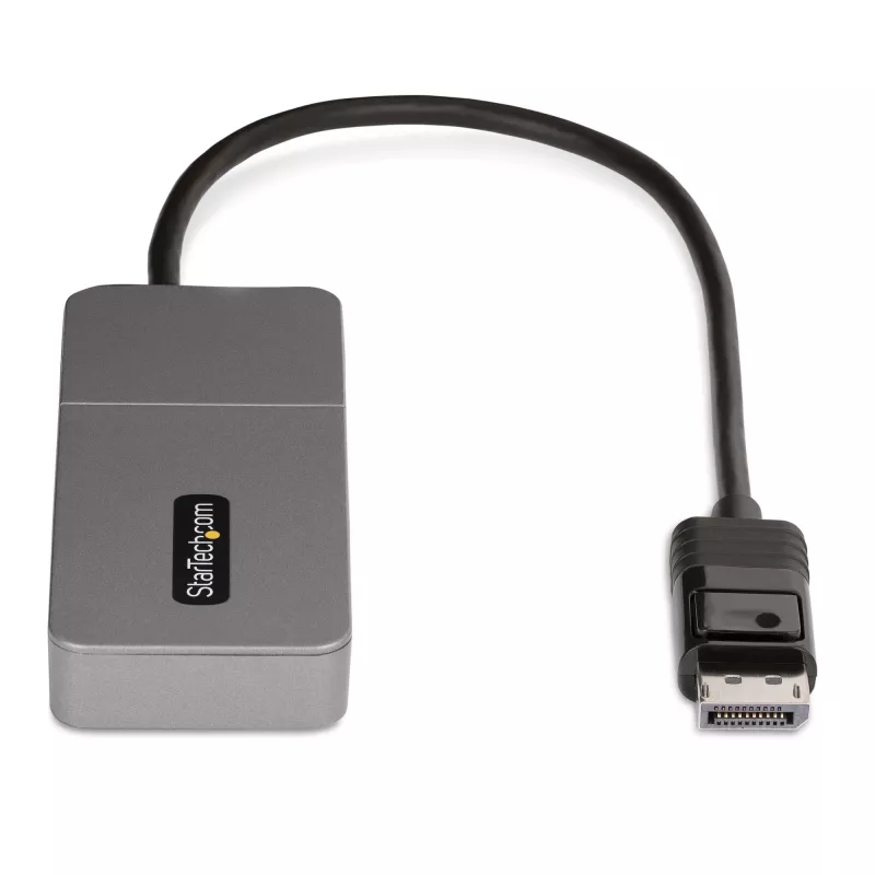 StarTech.com 3 prievadų MST šakotuvas – DisplayPort į 3x HDMI, trys 4K 60Hz monitoriai, DP 1.4 kelių monitorių vaizdo adapteris, 30 cm įmontuotas kabelis, maitinamas per USB, tik Windows