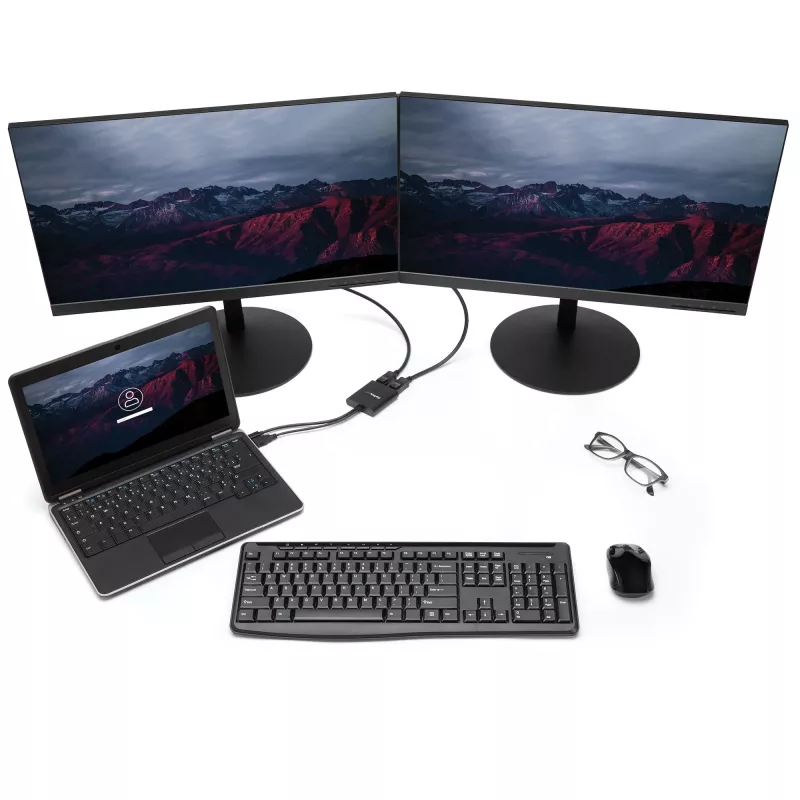 StarTech.com 2 prievadų kelių monitorių adapteris – Mini DisplayPort į 2x DisplayPort MST šakotuvas – dviguba 4K 30Hz – vaizdo skirstytuvas išplėstiniam darbalaukiui Windows kompiuteriuose – mDP 1.2 į 2x DP