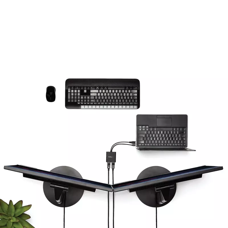 StarTech.com 2 prievadų kelių monitorių adapteris – Mini DisplayPort į 2x DisplayPort MST šakotuvas – dviguba 4K 30Hz – vaizdo skirstytuvas išplėstiniam darbalaukiui Windows kompiuteriuose – mDP 1.2 į 2x DP