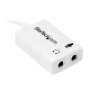 Adapteris ausinėms StarTech.com White 3,5 mm 4 pozicijų į 2x 3 pozicijų M/F