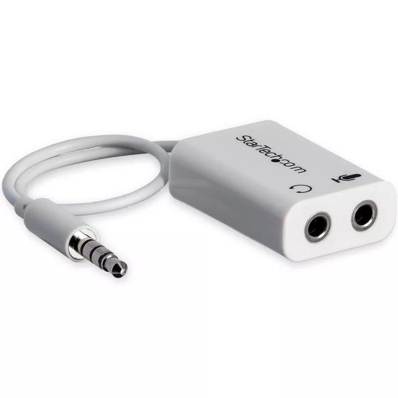 Adapteris ausinėms StarTech.com White 3,5 mm 4 pozicijų į 2x 3 pozicijų M/F