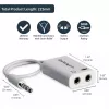 Adapteris ausinėms StarTech.com White 3,5 mm 4 pozicijų į 2x 3 pozicijų M/F
