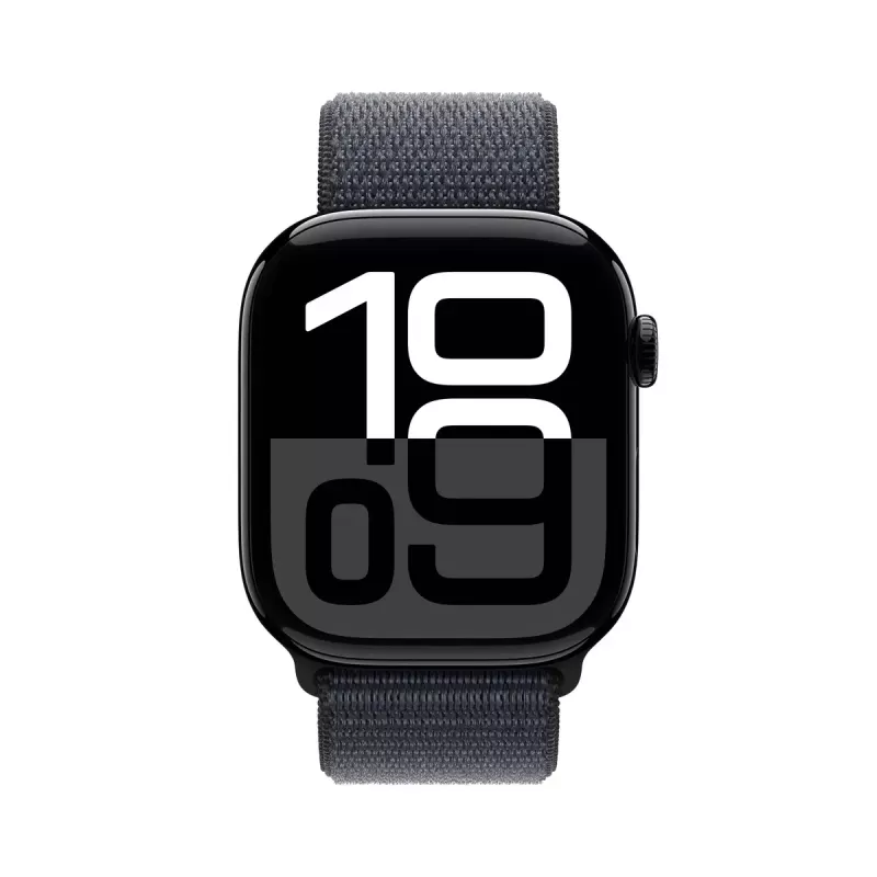 Išmanusis laikrodis Apple Watch Series 10 GPS 46 mm Jet Black aliuminio korpusas su Ink Sport Loop apyranke