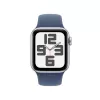 Išmanusis laikrodis Apple Watch SE GPS + Cellular 40 mm sidabrinis aliuminio korpusas, denim mėlyna sportinė juosta M/L