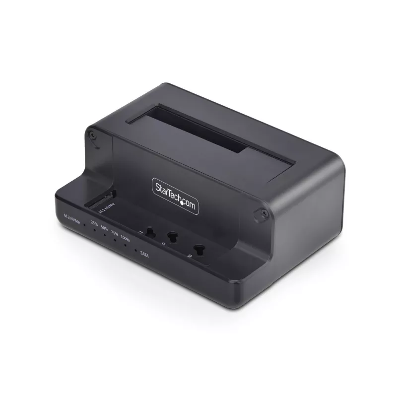 StarTech.com M.2 NVMe į 2,5/3,5 col. SATA diskų kopijavimo įrenginys, dviejų lizdų nepriklausomas SSD klonavimo / diskų dokas, dvikryptis NVMe į SATA / SATA į NVMe, iki 27 GB/min, TAA
