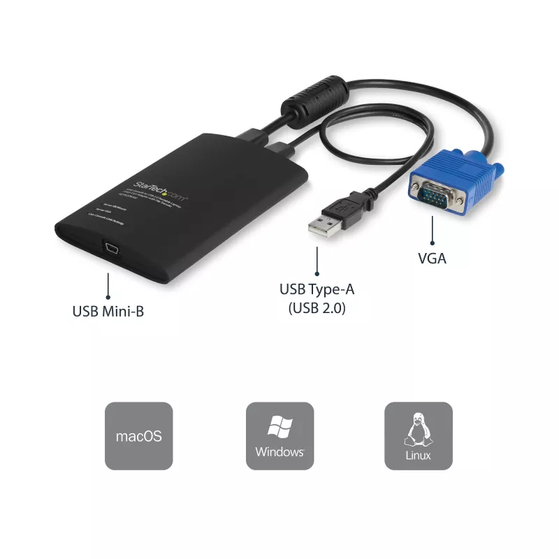 StarTech.com USB avarinės konsolės adapteris su failų perkėlimu ir vaizdo įrašymu