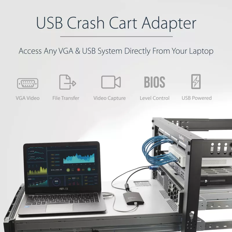 StarTech.com USB avarinės konsolės adapteris su failų perkėlimu ir vaizdo įrašymu