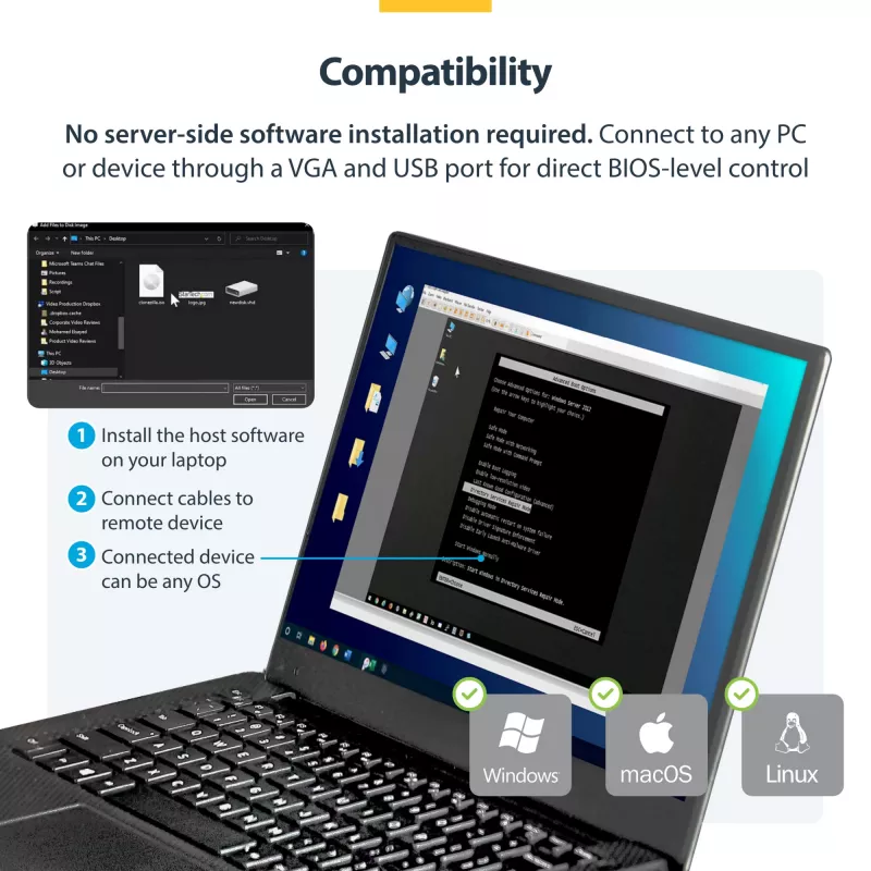 StarTech.com USB avarinės konsolės adapteris su failų perkėlimu ir vaizdo įrašymu