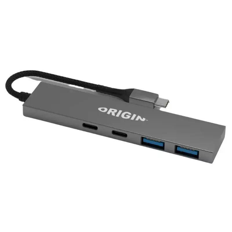 Origin Storage OS-HUB-USB3/C 4 prievadų USB 3.2 Gen 1 šakotuvas, 2 x USB-A, 2 x USB-C, pilkas