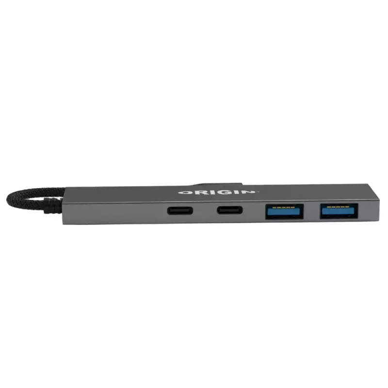 Origin Storage OS-HUB-USB3/C 4 prievadų USB 3.2 Gen 1 šakotuvas, 2 x USB-A, 2 x USB-C, pilkas