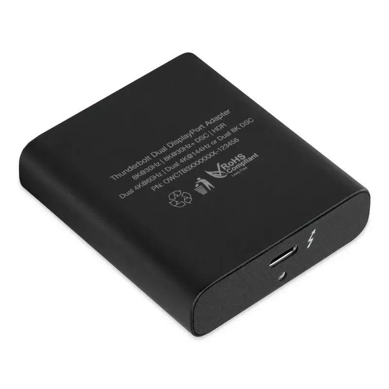 OWC Thunderbolt Dual DisplayPort Adapter USB grafikos adapteris 7680 x 4320 pikseliai Juoda