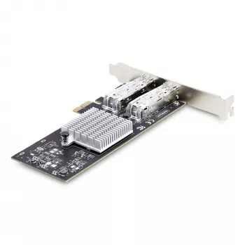 „StarTech.com“ 2 prievadų GbE SFP tinklo plokštė, PCIe 2.0 x1, Intel I350-AM2 2x 1GbE valdiklis, 1000BASE vario/šviesolaidžio, dviejų prievadų gigabito Ethernet NIC, skirta staliniams kompiuteriams/serveriams