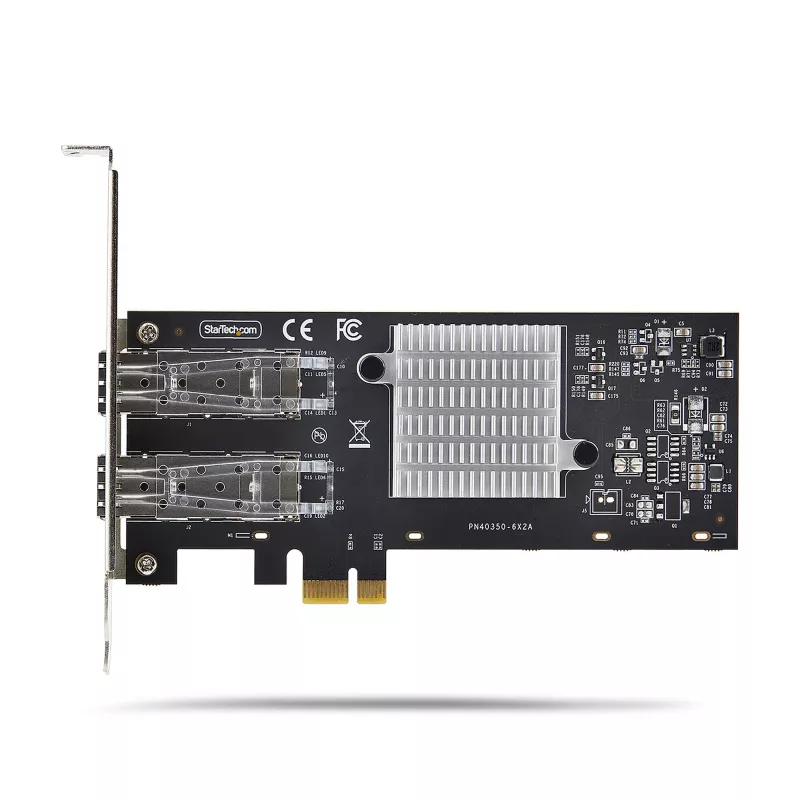 „StarTech.com“ 2 prievadų GbE SFP tinklo plokštė, PCIe 2.0 x1, Intel I350-AM2 2x 1GbE valdiklis, 1000BASE vario/šviesolaidžio, dviejų prievadų gigabito Ethernet NIC, skirta staliniams kompiuteriams/serveriams