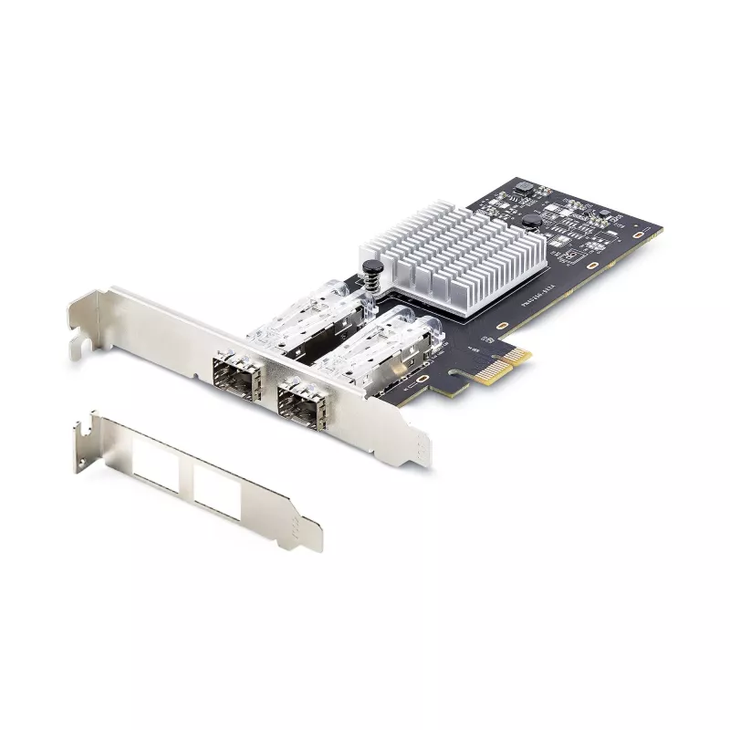 „StarTech.com“ 2 prievadų GbE SFP tinklo plokštė, PCIe 2.0 x1, Intel I350-AM2 2x 1GbE valdiklis, 1000BASE vario/šviesolaidžio, dviejų prievadų gigabito Ethernet NIC, skirta staliniams kompiuteriams/serveriams