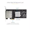 StarTech.com 4 prievadų GbE SFP tinklo plokštė, PCIe 2.0 x2 (x4, x8, x16 suderinama), Intel I350-AM4 4x 1GbE valdiklis, 1000BASE varis/šviesolaidis, darbalaukio/serverio keturių prievadų gigabito Ethernet NIC - Windows ir Linux