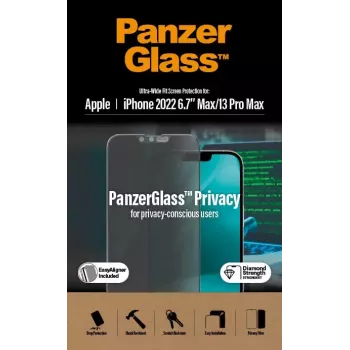 PanzerGlass® privatumo ekrano apsauga iPhone 14 Plus | 13 Pro Max | Ultra-Wide Fit su EasyAligner