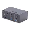 StarTech.com 2 prievadų dviejų monitorių DisplayPort KVM jungiklis, 4K 60Hz, 2x USB 5Gbps šakotuvas, 2x USB 2.0 HID prievadai, perjungimas klavišais ir mygtuku, TAA atitiktis, ESD 3 lygio apsauga