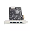 StarTech.com 4 prievadų USB PCIe kortelė, USB 3.2 5Gbps, PCI Express išplėtimo kortelė su 4 nepriklausomais USB valdikliais, 4x USB-A prievadai, Windows/macOS/Linux