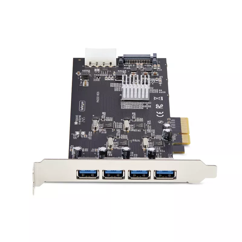 StarTech.com 4 prievadų USB PCIe kortelė, USB 3.2 5Gbps, PCI Express išplėtimo kortelė su 4 nepriklausomais USB valdikliais, 4x USB-A prievadai, Windows/macOS/Linux