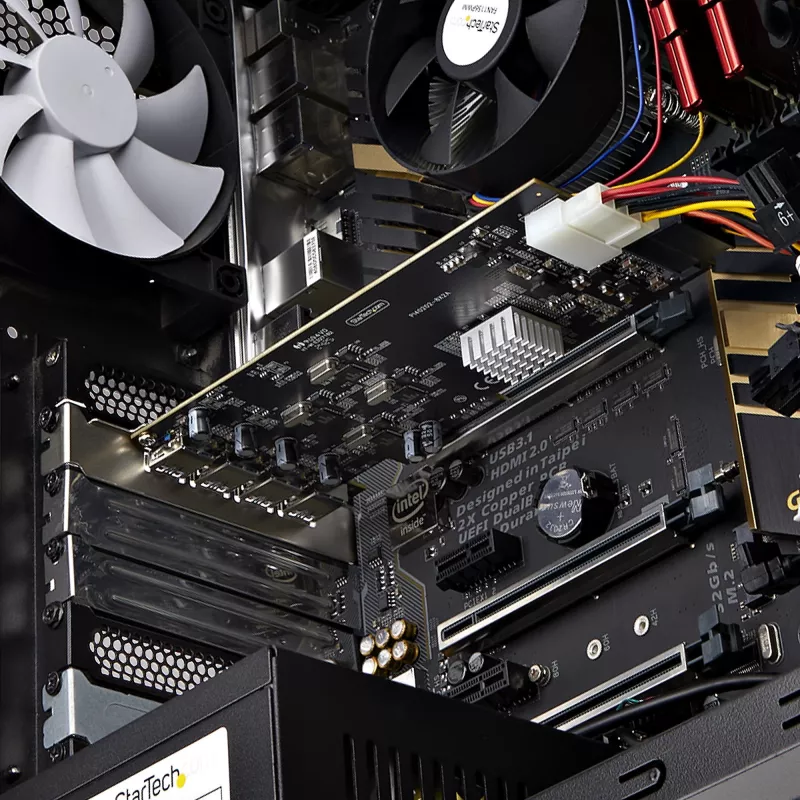 StarTech.com 4 prievadų USB PCIe kortelė, USB 3.2 5Gbps, PCI Express išplėtimo kortelė su 4 nepriklausomais USB valdikliais, 4x USB-A prievadai, Windows/macOS/Linux