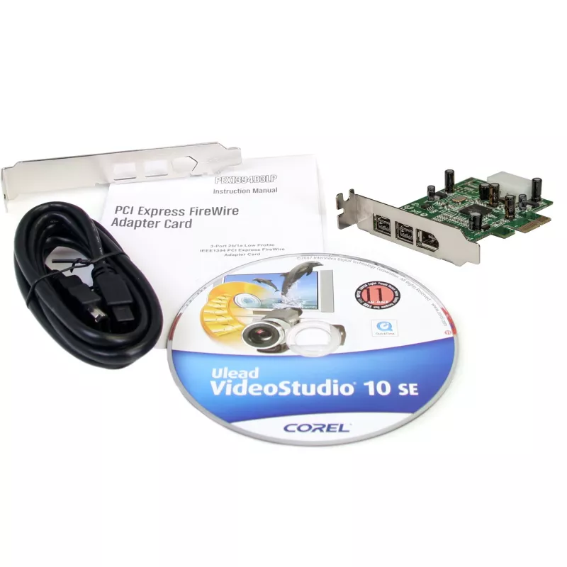 StarTech.com 3 prievadų 2b 1a žemo profilio 1394 PCI Express FireWire kortos adapteris