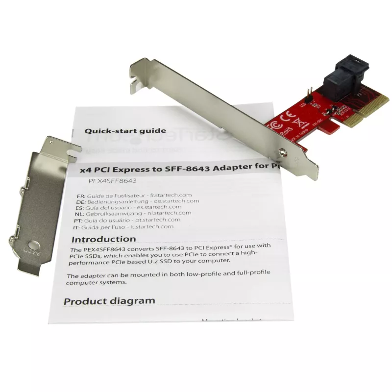 StarTech.com x4 PCI Express į SFF-8643 adapteris PCIe NVMe U.2 SSD