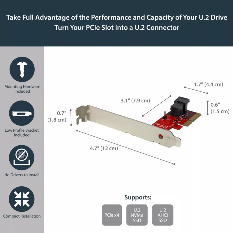 StarTech.com x4 PCI Express į SFF-8643 adapteris PCIe NVMe U.2 SSD