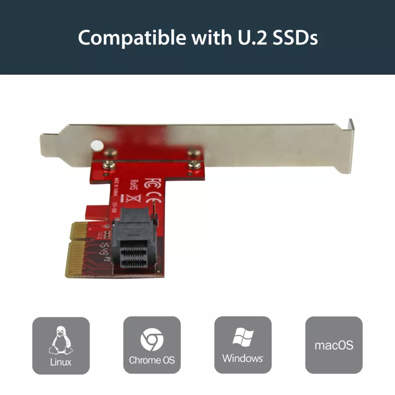 StarTech.com x4 PCI Express į SFF-8643 adapteris PCIe NVMe U.2 SSD