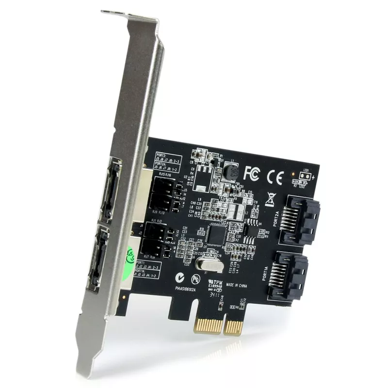 StarTech.com 2 prievadų PCI Express SATA 6 Gbps eSATA valdiklio kortelė – dviejų prievadų PCIe SATA III kortelė – 2 vidiniai / 2 išoriniai