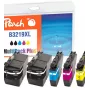 Peach Combi Pack Plus, suderinamas su Brother LC-3219XL, didelės talpos (XL), juoda, žydra, rausvai raudona, geltona, 62 ml, 15 ml, 5 vnt., komplektas