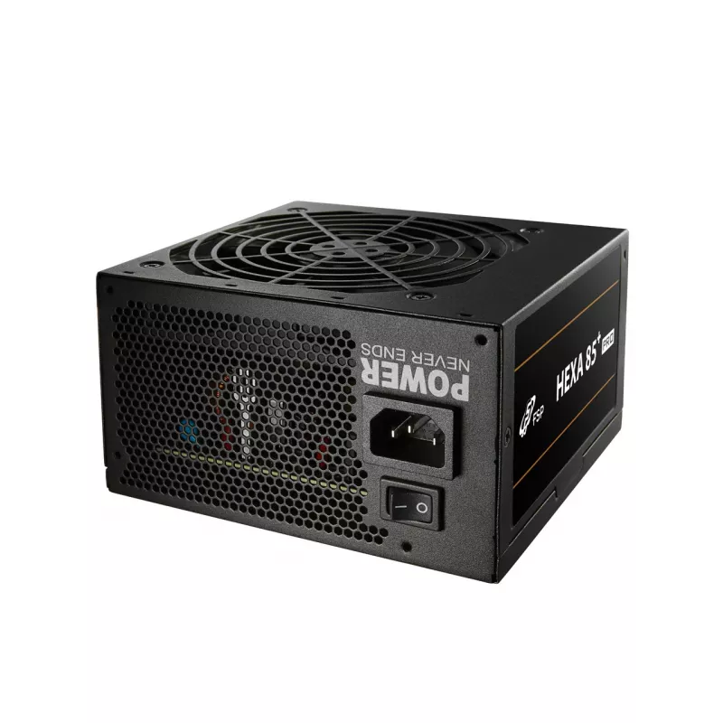 FSP HEXA 85+ PRO 350W maitinimo blokas ATX ATX2.5 juodas, 350 W, 100-240 V, 50-60 Hz, 5-2 A, aktyvus, 85 W