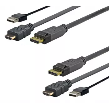 Vivolink PROHDMIUSBDP2 vaizdo kabelio adapteris 2 m DisplayPort HDMI + USB juodas